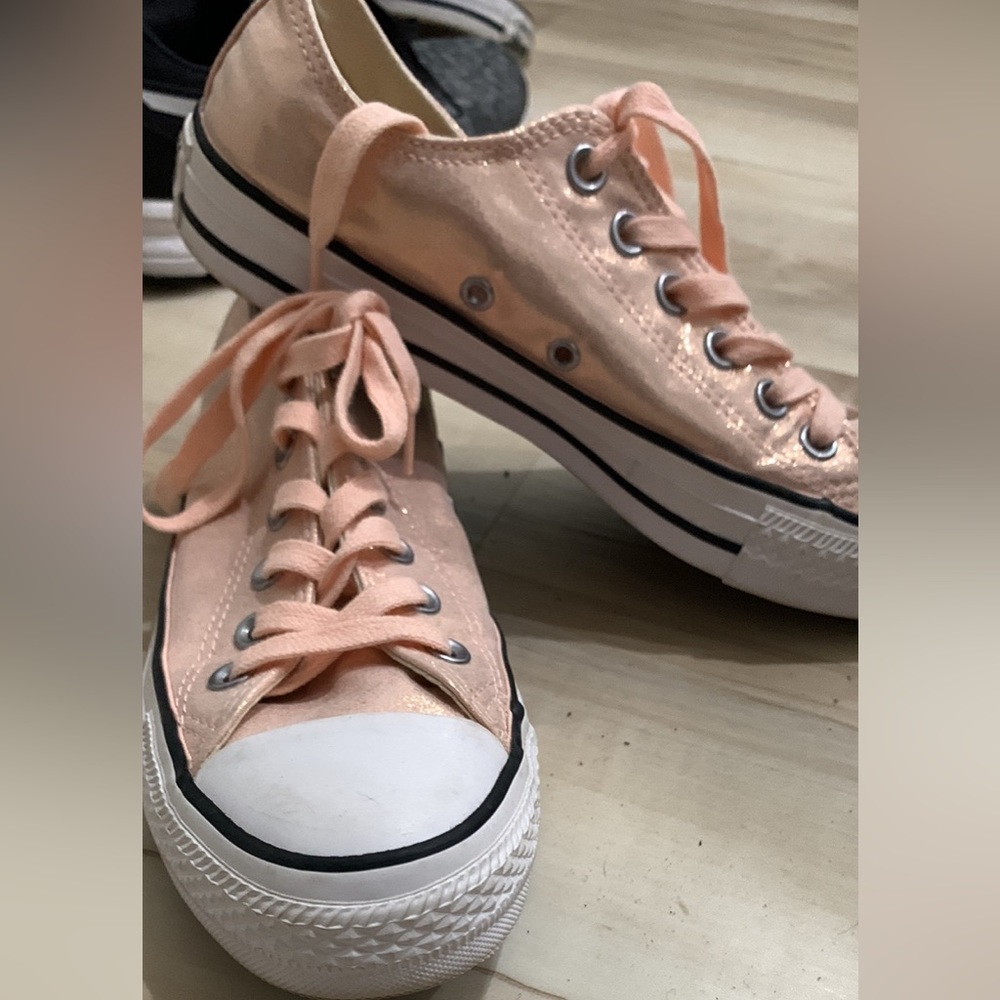 Pink sparkly Converse shoes